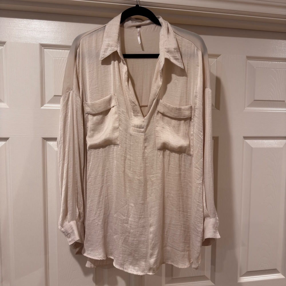 Free People Cream Blouse